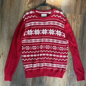 Weatherproof Red and White Crewneck Sweater